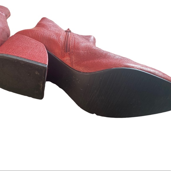 Vagabond Olivia Cherry Red Leather Ankle Boots - Picture 14 of 15